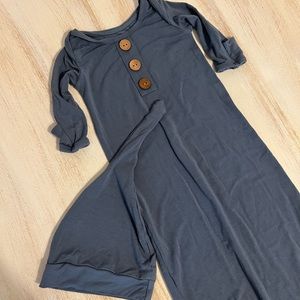 Caden Lane Bamboo Knotted Gown newborn 0-3 Months blue Baby Photos Sleep Outfit